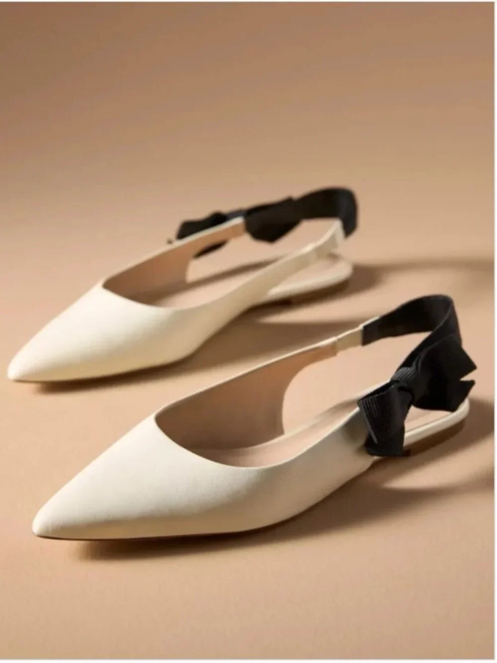 NWT Anthropologie Maeve leather Side Bow Slingback Flats